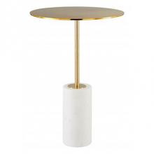 Zuo 101505 - Asa Marble Side Table Gold and White