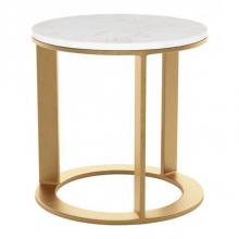 Zuo 101678 - Helena Marble Side Table White and Gold