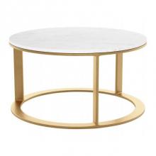 Zuo 101679 - Helena Marble Coffee Table White and Gold