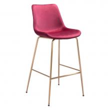 Zuo 101759 - Tony Bar Chair Red and Gold