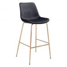 Zuo 101760 - Tony Bar Chair Black and Gold