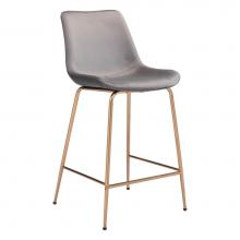 Zuo 101761 - Tony Counter Chair Gray and Gold