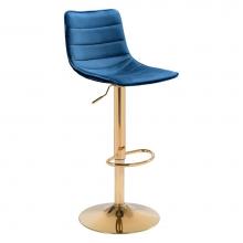 Zuo 101813 - Prima Bar Chair Dark Blue and Gold