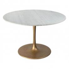 Zuo 101845 - Ithaca Dining Table White and Gold