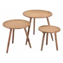 Zuo 101933 - Paul Accent Tables (Set of 3) Natural