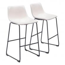 Zuo 109499 - Smart Bar Chair (Set of 2) Distressed White