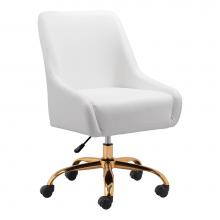 Zuo 109489 - Madelaine Office Chair White and Gold