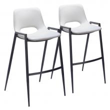 Zuo 109541 - Desi Barstool Chair (Set of 2) White