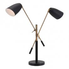 Zuo 56078 - Tanner Table Lamp Matte Black and Brass