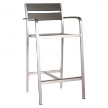Zuo 703185 - Megapolis Bar Arm Chair Brushed Aluminum (Set of 2)