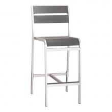 Zuo 703186 - Megapolis Bar Armless Chair Brushed Aluminum (Set of 2)