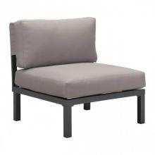 Zuo 703900 - Santorini Armless Chair Dark Gray & Gray