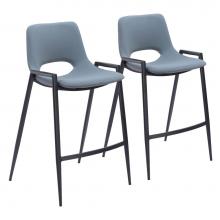 Zuo 109539 - Desi Counter Stool (Set of 2) Gray