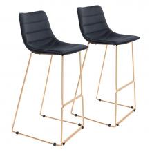 Zuo 109503 - Adele Bar Chair (Set of 2) Black and Gold