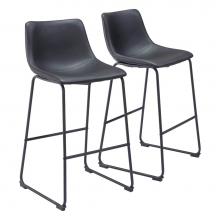 Zuo 109650 - Smart Bar Chair (Set of 2) Black