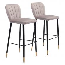 Zuo 109506 - Manchester Bar Chair (Set of 2) Gray