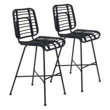 Zuo 703984 - Murcia Bar Chair (Set of 2) Black