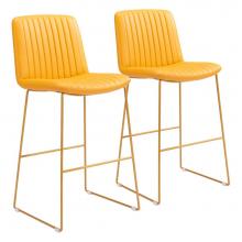 Zuo 109484 - Mode Bar Chair (Set of 2) Yellow