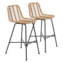 Zuo 703981 - Malaga Bar Chair (Set of 2) Natural
