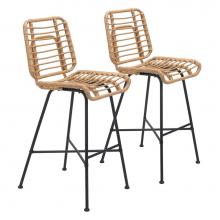 Zuo 703983 - Murcia Bar Chair (Set of 2) Natural
