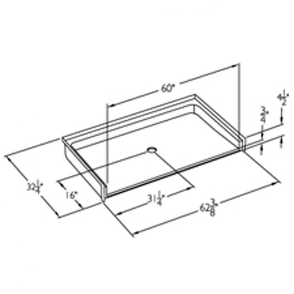 60 x 30 code compliant solid surface roll in shower