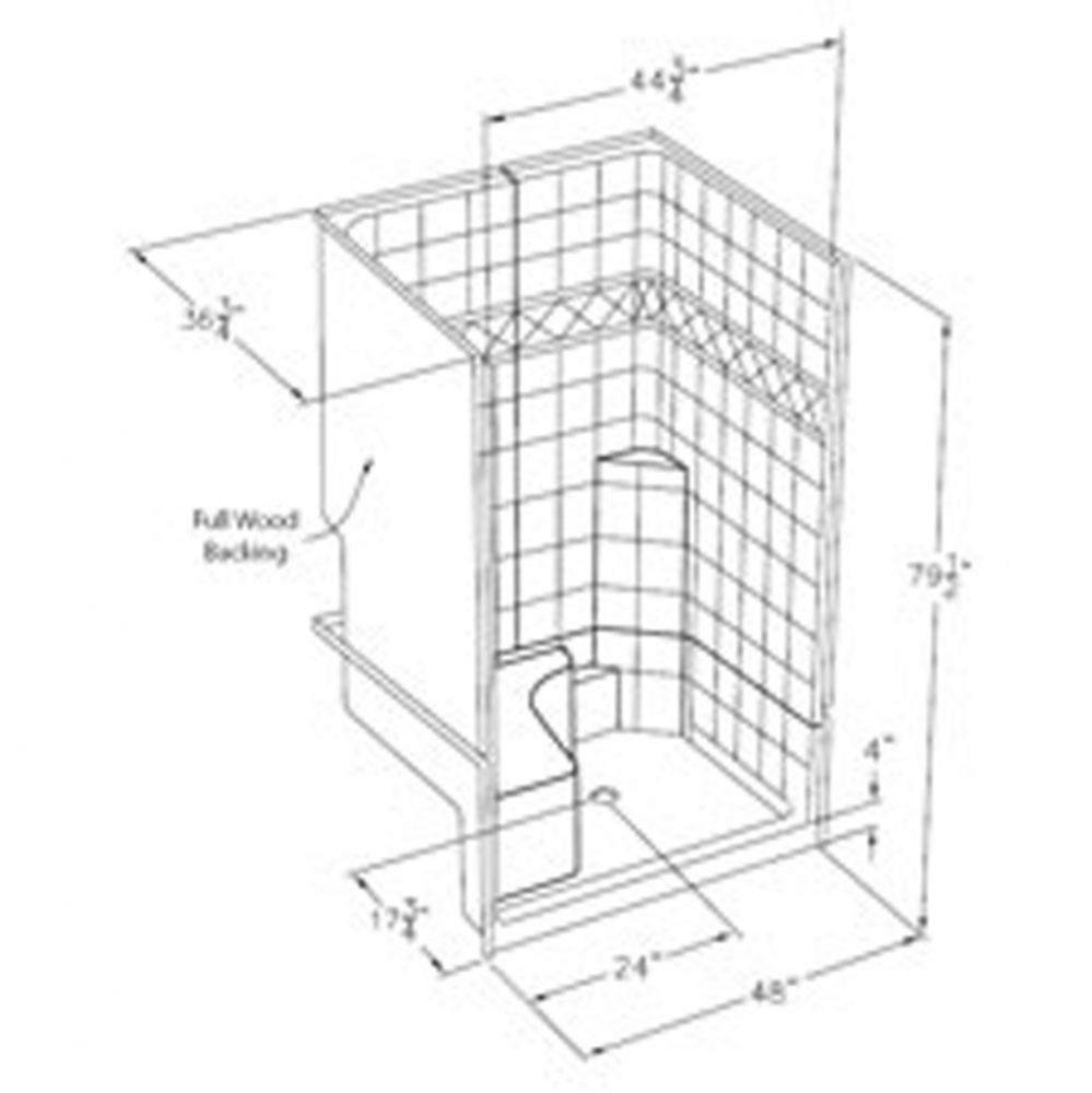 Millennia tile-pattern solid-surface shower -