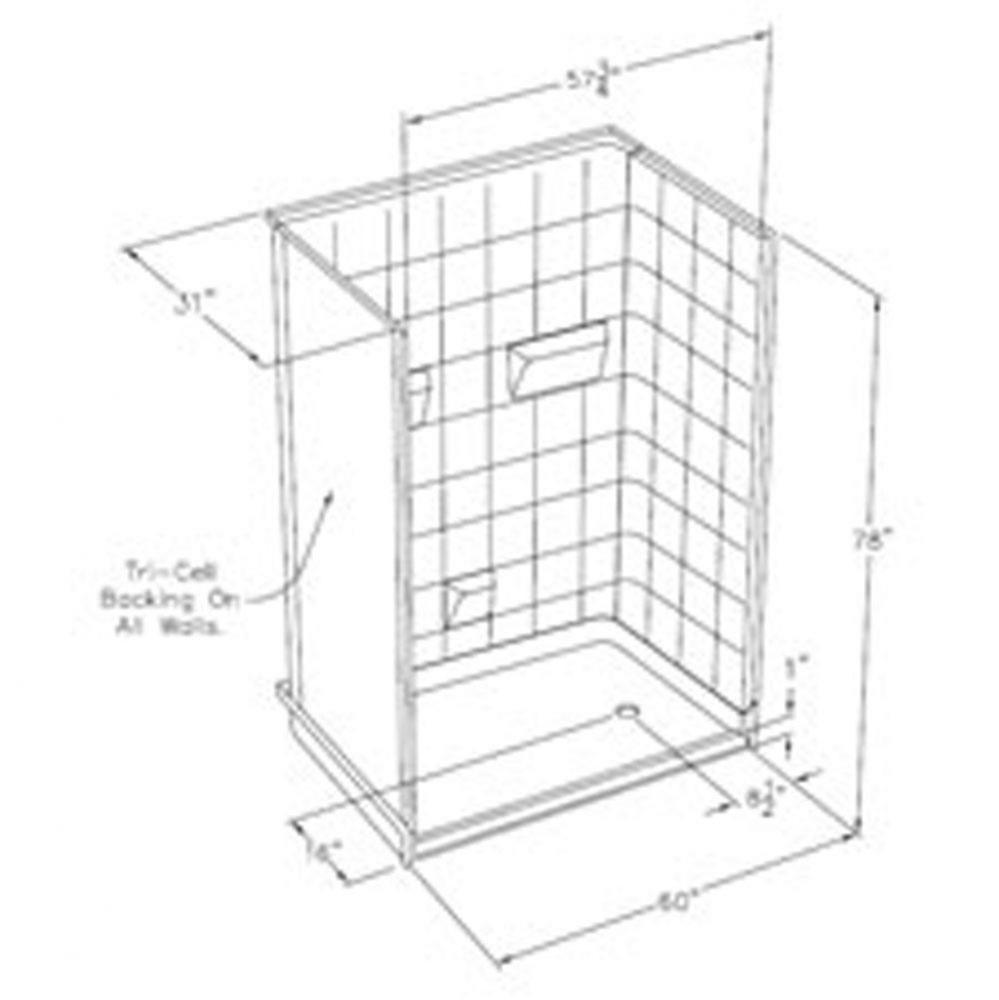 Multi-piece, tile-pattern gelcoat barrier-free