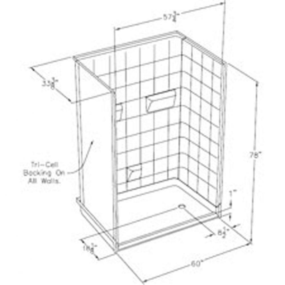 Multi-piece, tile-pattern gelcoat barrier-free