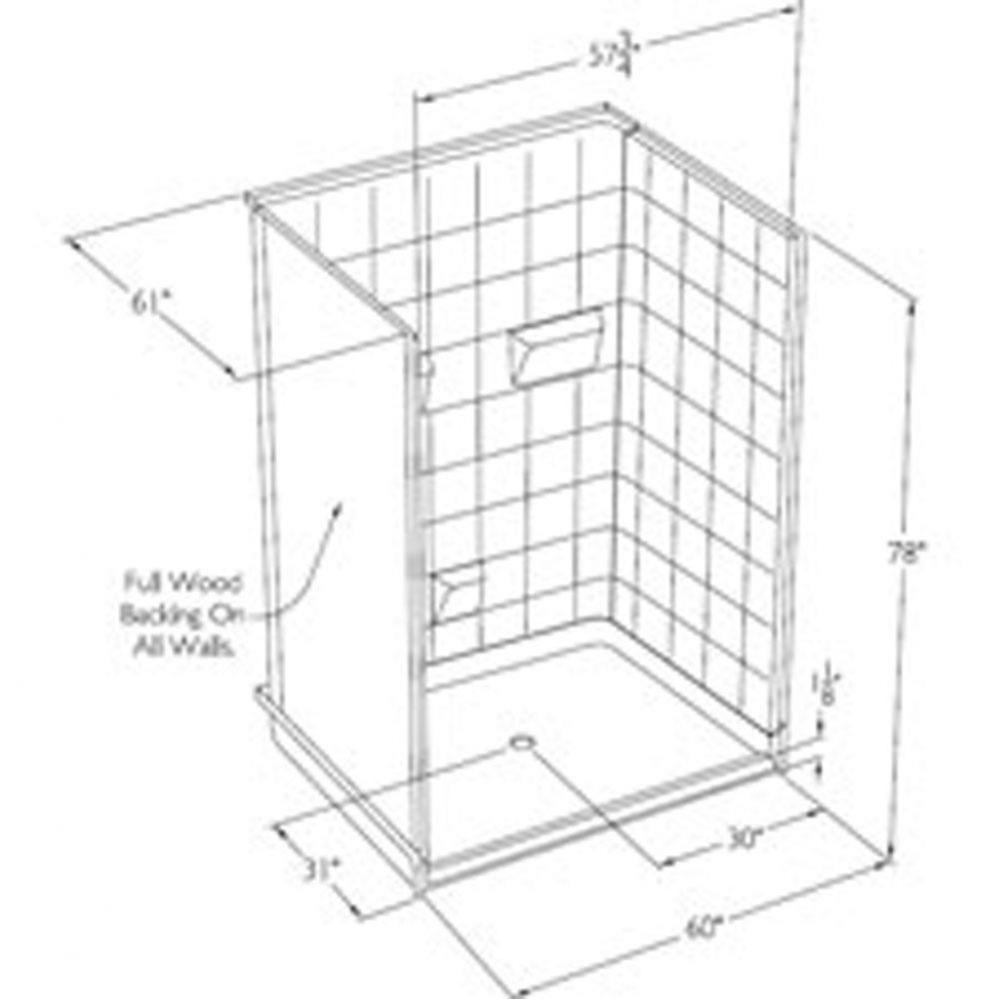 Multi-piece, tile-pattern gelcoat barrier-free