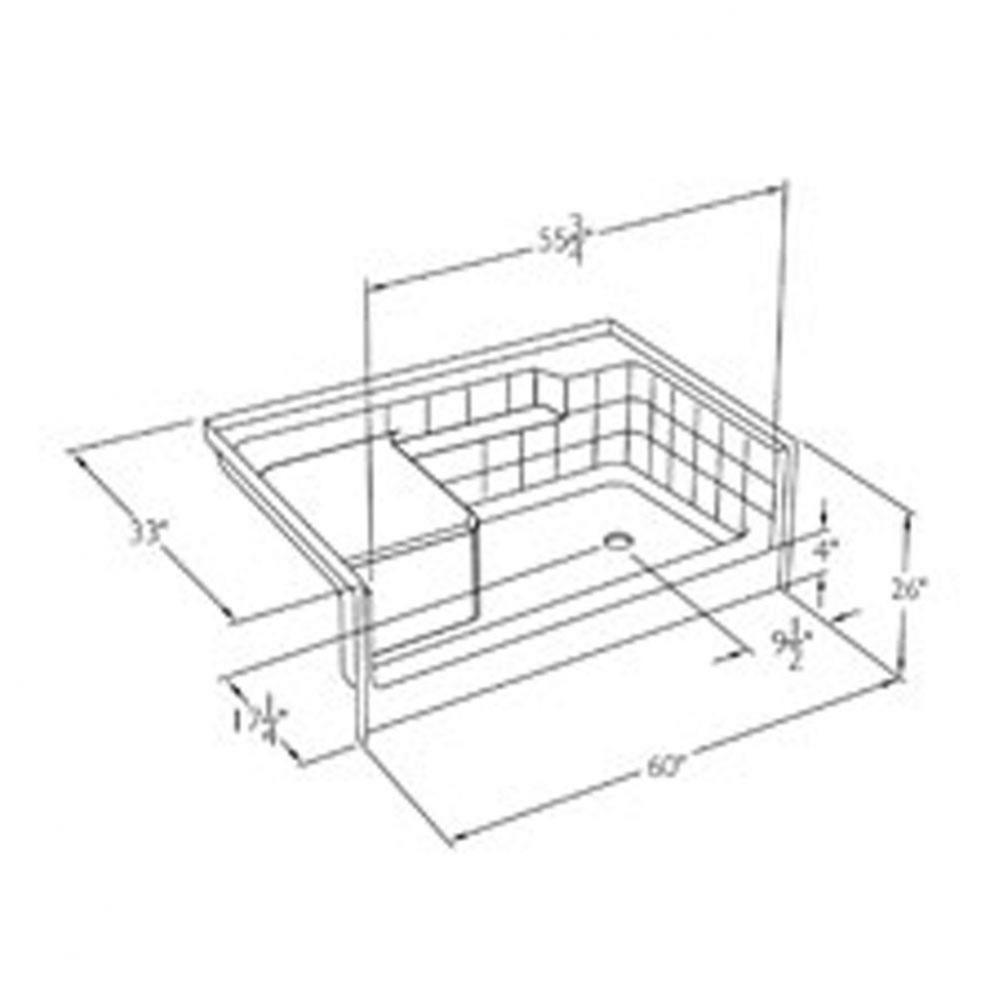 Gelcoat shower base with integral