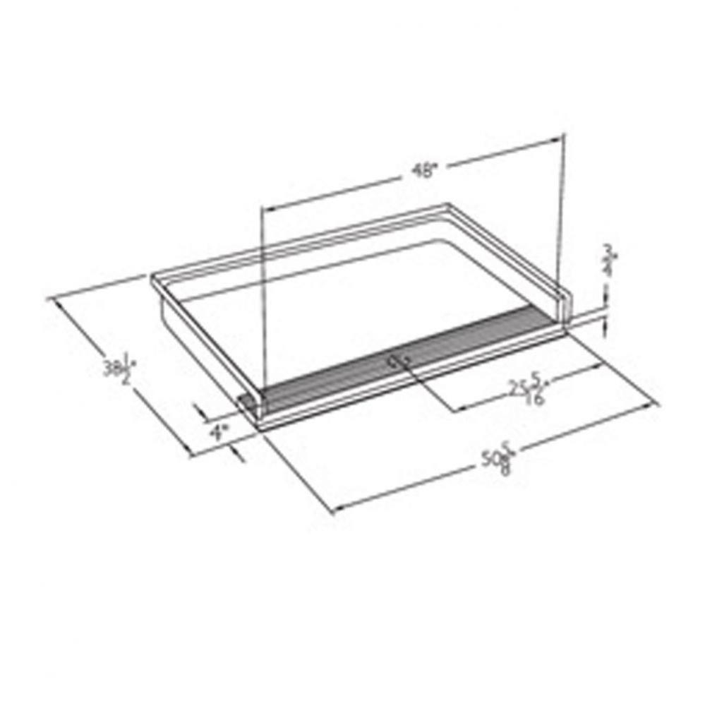 48 x 36 accessible solid surface transfer shower base with integral trench
