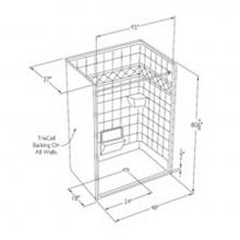 Comfort Designs SST4836BF.5 - Millennia tile-pattern solid-surface barrier-free