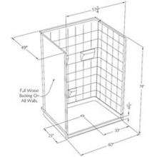 Comfort Designs XST6048BF 5P C - Multi-piece, tile-pattern gelcoat barrier-free