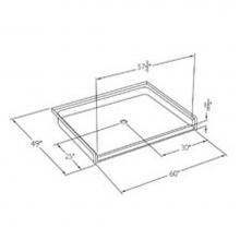 Comfort Designs SSB6048BF COL C - Solid-surface barrier-free shower