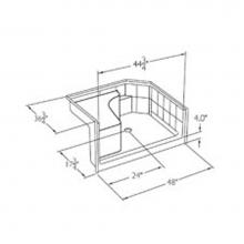 Comfort Designs XSB3648SH MS L/R - Gelcoat shower base with integral