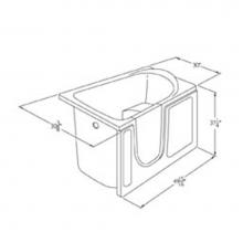 Comfort Designs SSS5030WI - 50x30 walk-in tub with whirlpool and airtub