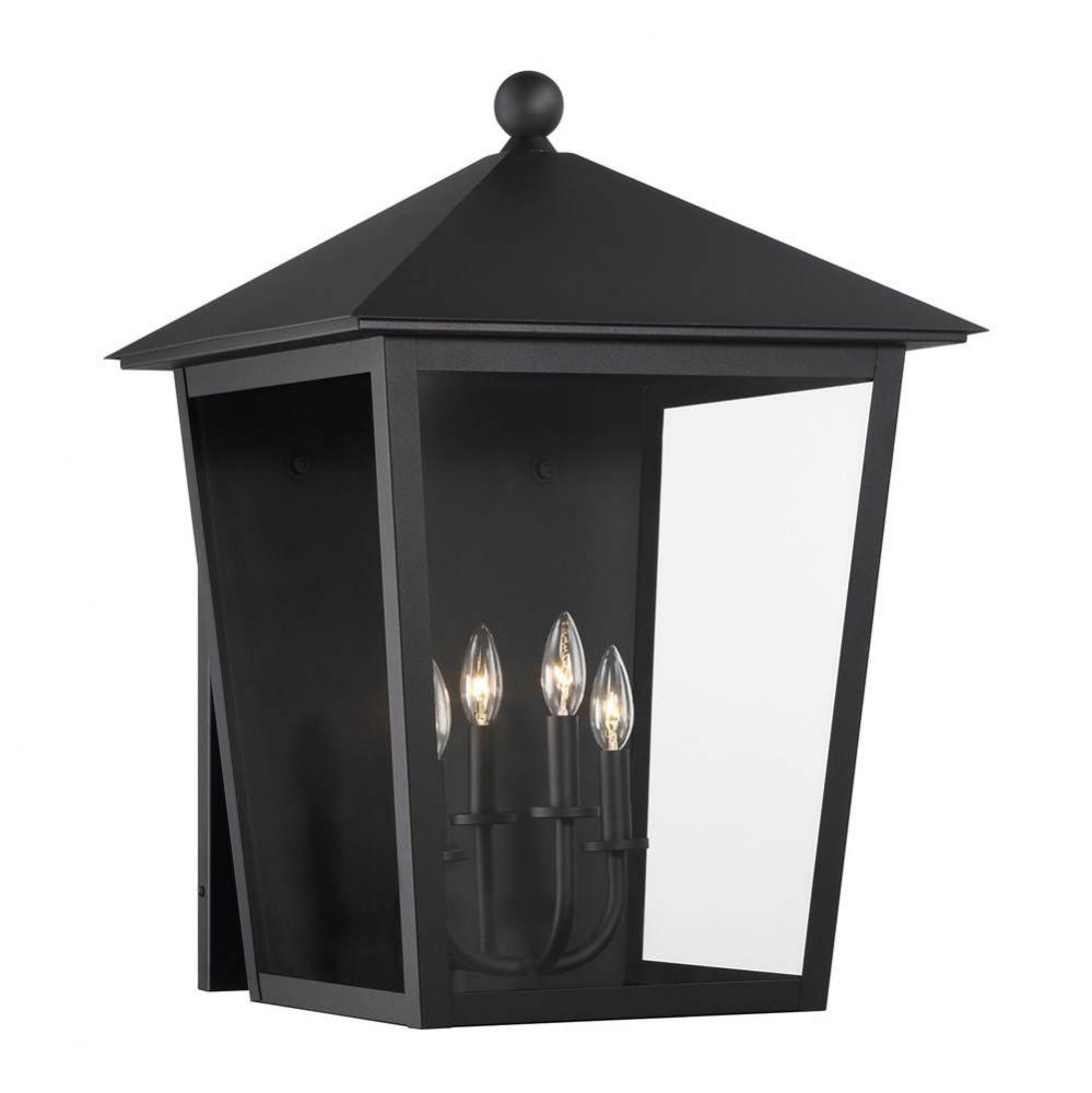 Noble Hill 4-Light Sand Coal Wall Mount with Clear Glass Shade