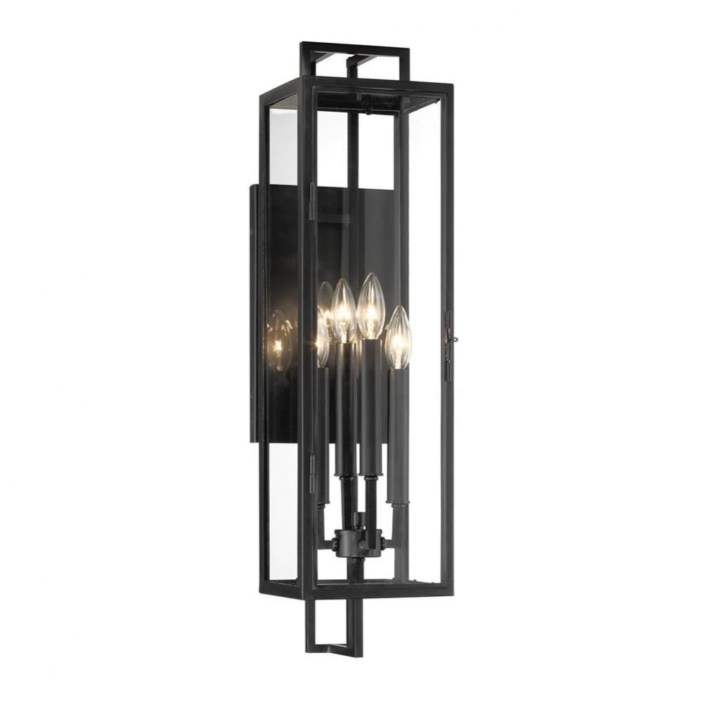 Knoll Road 4-Light Coal Outdoor Wall Mount with Clear Glass Shade