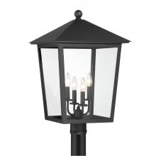 The Great Outdoors 72135-66 - Noble Hill 4-Light Sand Coal Outdoor Post Light with Clear Glass Shade