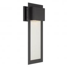 The Great Outdoors 72383-66-L - Westgate Sand Coal LED Outdoor Wall Mount with Clear Seeded Glass Shade