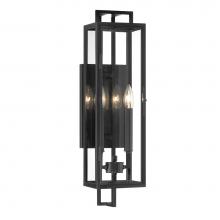 The Great Outdoors 73330-66A - Knoll Road 2-Light Coal Outdoor Wall Mount with Clear Glass Shade