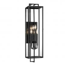 The Great Outdoors 73332-66A - Knoll Road 4-Light Coal Outdoor Wall Mount with Clear Glass Shade