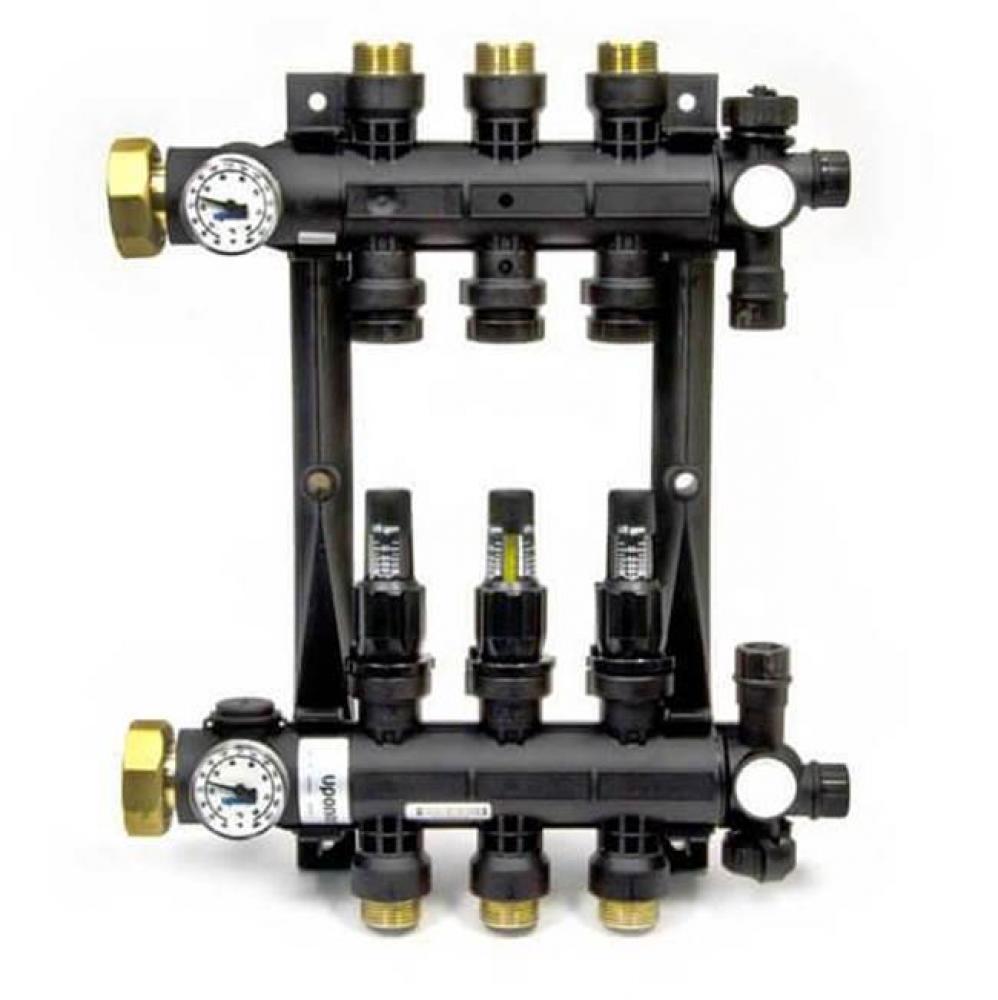 Ep Heating Manifold Assembly With Flow Meter, 3-Loop