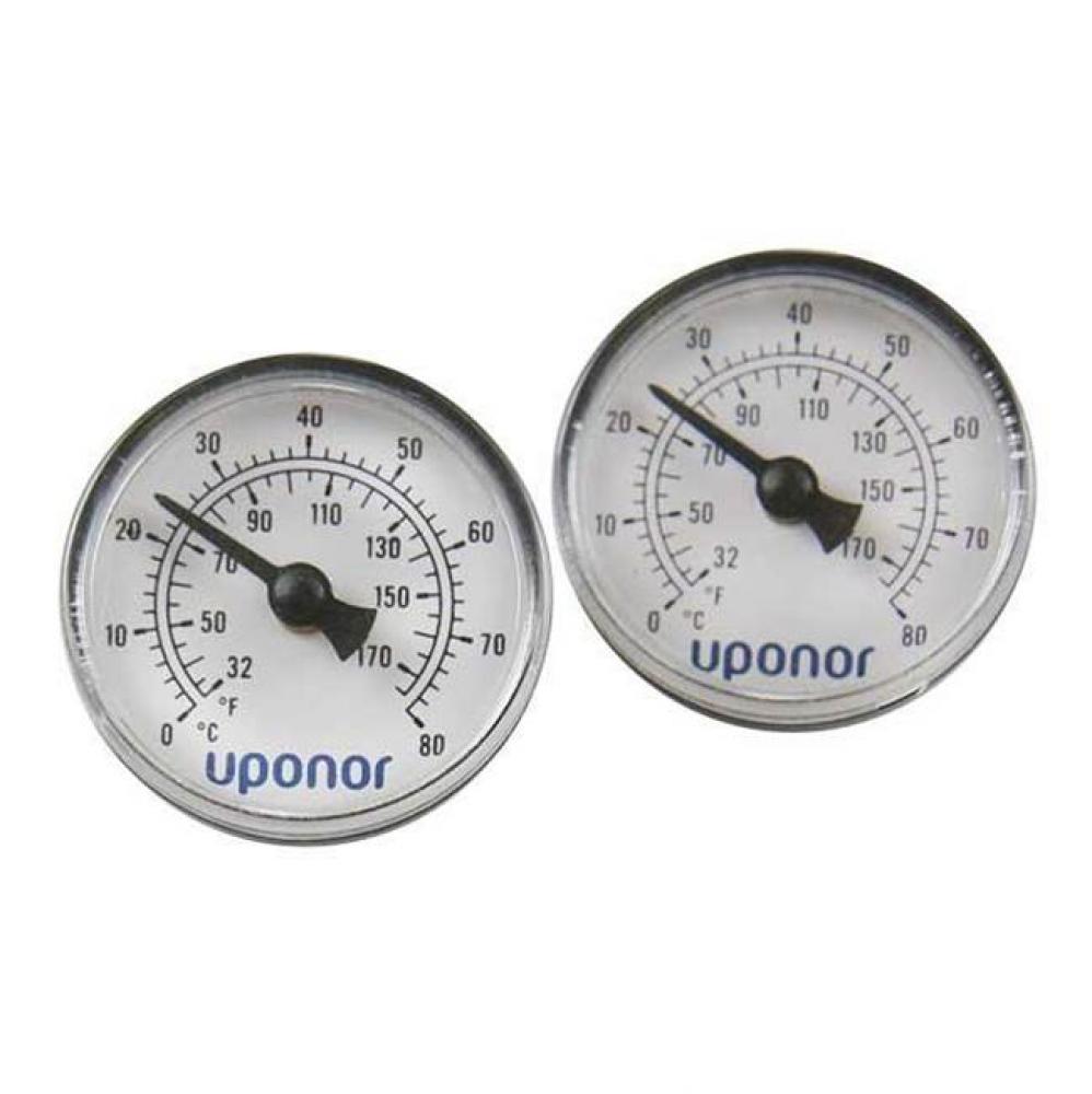 Stainless-Steel Manifold Temperature Gauge, Set Of 2