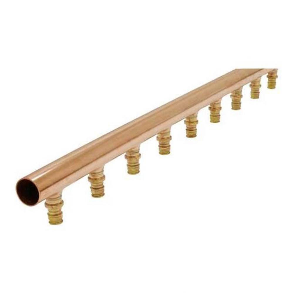 1'' x 6'' Copper Manifold with 24 LF Brass outlets, 1/2'' ProPEX, 3&