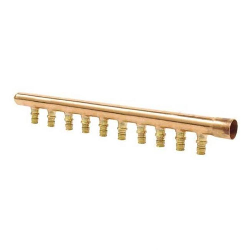 Propex 1'' Copper Branch Manifold With 1/2'' Propex Lf Brass Outlets, 10 Outle