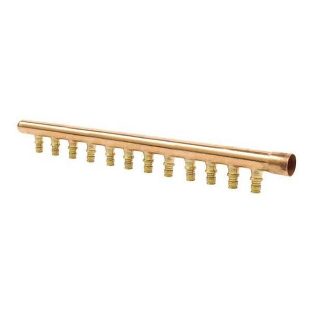 Propex 1'' Copper Branch Manifold With 1/2'' Propex Lf Brass Outlets, 12 Outle