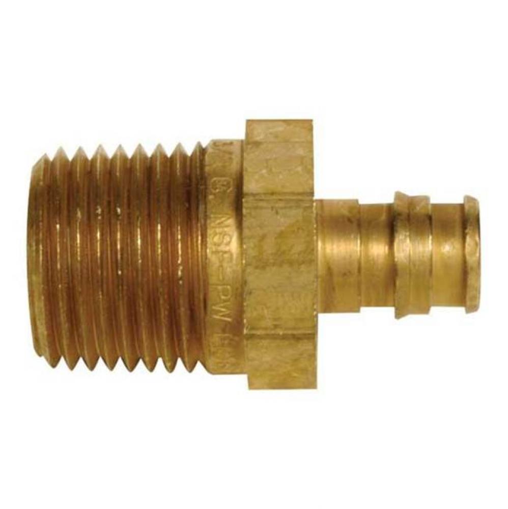 Propex Lf Brass Male Threaded Adapter, 3/8'' Pex X 1/2'' Npt