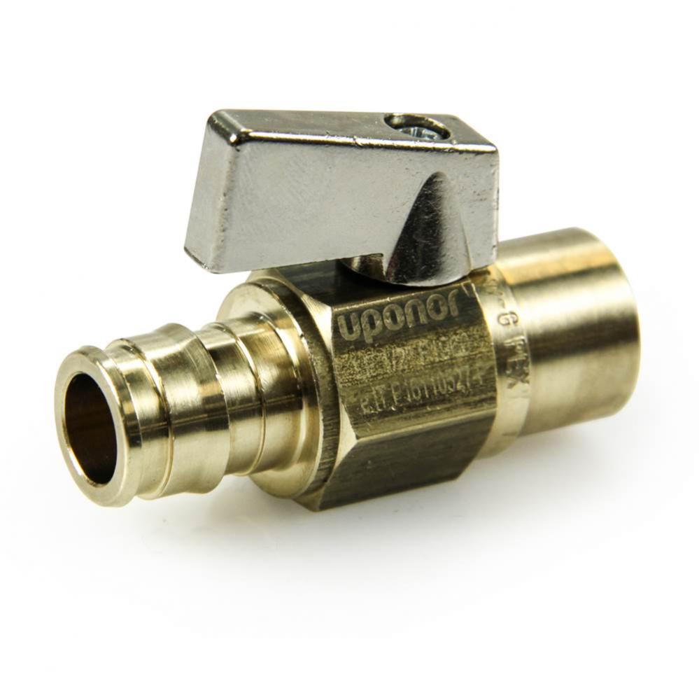 Propex Lf Brass Ball Valve, 1/2'' Pex X 1/2'' Copper Adapter