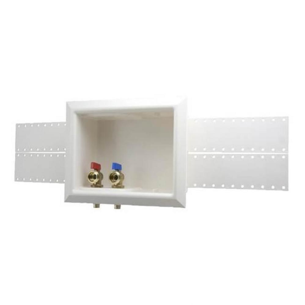 Propex Washing Machine Outlet Box, 1/2'' Lf Brass Valves